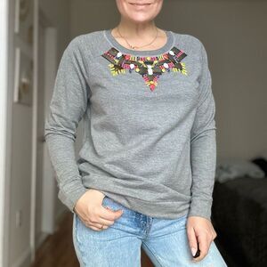 Hand Embellished Custom Beaded Sweatshirt